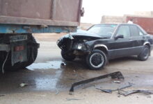 صورة دار النعيم..تصادم مرسدس 190 وشاحنة لنقل القمامة قرب ولد أحمدو