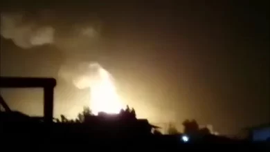 صورة قصف إسرائيل بمطار المزة العسكري بالعاصمة دمشق 21/5/2022