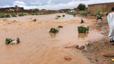 صورة وفاة شخص غرقا في سيول أطار وأضرار مادية بعدة مناطق