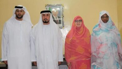 صورة رئيسة المرصد الوطني لحقوق المرأة والفتاة  تستقبل بمكتبها سعادة السفير الإماراتي