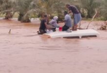 صورة فرقة الحماية المدنية باكجوجت تنقذ ركاب سيارة إسعاف جرفتها السيول