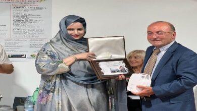 صورة جائزة مارتسياني الدولية تكرم سفيرة موريتانيا بإيطاليا