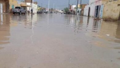صورة الأمطار تغمر شوارع مدينة “أطار” وعمدتها المساعد يوجه نداء استغاثة للسلطات (صور)