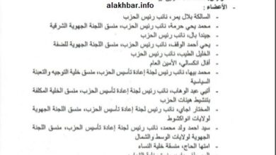 صورة الحزب الحاكم يعلن أسماء هيئاته المكفلة بتحضير الانتخابات