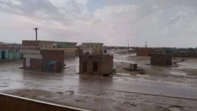 صورة تساقط كميات من الأمطار على مناطق شرقية من البلاد