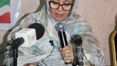 صورة رئيسة المرصد الوطني تتحدث أمام ساكنة النعمة في تخليد ذكرى اليوم الدولي لحقوق الإنسان
