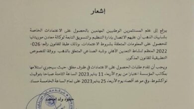 صورة إعلان فتح باب الاعتمادات الخاصة بشبابيك الذهب
