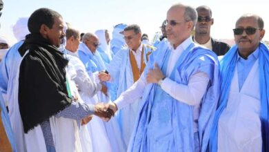 صورة ساكنة آدرار تنظم استقبالا حاشدا لرئيس حزب الإنصاف على مشارف مدينة أطار (صور)