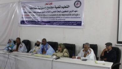صورة توقيع شراكة تربوية بين المعهد التربوي للتكوين و البحث العلمي و الائتلاف التربوي الموريتاني