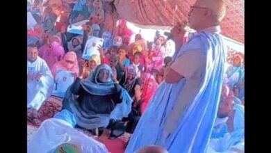 صورة استقبال حاشد بعاصمة بلدية النيملان لرئيس حزب حاتم صالح ولد حننا (تفاصيل)