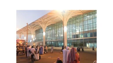 صورة الفوج الأول من الحجاج يصل المدينة المنورة (صورة)