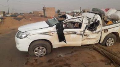 صورة وفاة خمسة أشخاص في حادث مروع قرب أمحيجرات على طريق نواذيبو(تفاصيل)