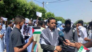 صورة نقابة الصحفيين الموريتانيين تنظم وقفة احتجاجية أمام مقر الأمم المتحدة تضامنا مع فلسطين