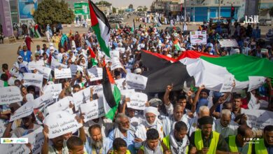 صورة مسيرة في نواكشوط رفضا للعدوان الإسرائيلي على غزة