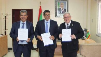 صورة مذكرة تعاون بين ميناء نواكشوط ووكالة موانئ المغرب ومعهد اوروبي