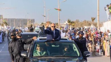 صورة الأيام نت ترصد لكم صورا من استقبال الرئيس محمد ولد غزواني بمدينة نواذيبو