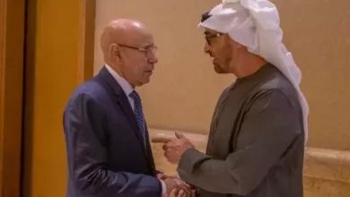 صورة الرئيس غزواني يعزي نظيره الإماراتي في وفاة الشيخ طحنون
