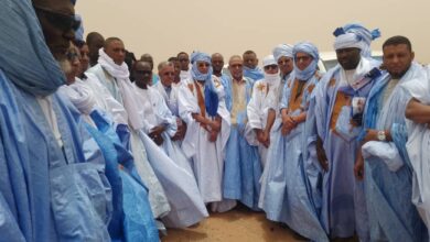 صورة قادة حلف الوفاء والنصر بجكني يصلون مدينة النعمة للمشاركة في المهرجان الانتخابي للمرشح غزواني