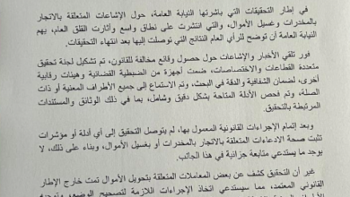 صورة النيابة: كشف معاملات مالية غير قانونية وتبرئة من تهم غسيل الأموال والاتجار بالمخدرات”