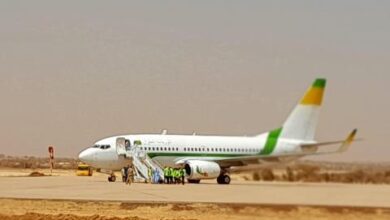 صورة العواصف الرملية تمنع طائرة موريتانية من الهبوط في مطار النعمة