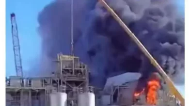 صورة اندلاع حريق جديد في أحد مواقع منجم تازيازت شمال غرب موريتانيا