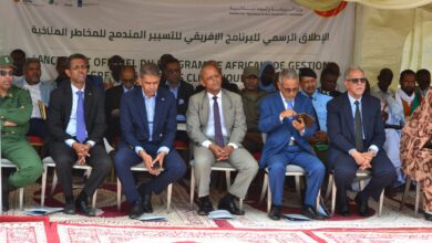 صورة وزير الزراعة يطلق من لعصابة البرنامج الإفريقي للتسيير المندمج للمخاطر المناخية بموريتانيا (صور)