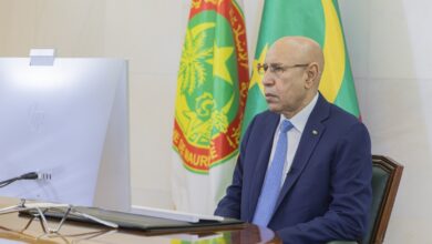 صورة الرئيس الموريتاني يشارك عن بُعد في اجتماع مكتب رئاسة الاتحاد الإفريقي
