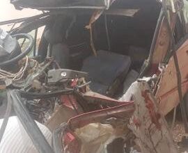 صورة حادث سير مروع على طريق تكنت يسفر عن حالتي وفاة وعدد من الجرحى