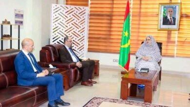 صورة وزيرة التجارة تجري مباحثات مع السفير الجزائري في موريتانيا