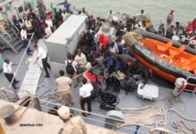 صورة إنقاذ 223 مهاجراً غير نظامي قبالة سواحل موريتانيا
