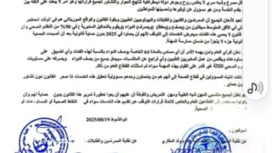 صورة هيئات صحية تصدر بياناً حول مراجعة قانون الصيدلة لسنة 2010 (بيان)