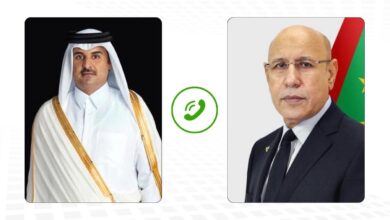 صورة رئيس الجمهورية يدين العدوان الإسرائيلي على قطر ويؤكد تضامن موريتانيا الكامل معها