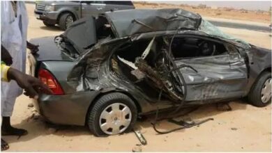 صورة وفاة 4 أشخاص في حادث سير مروع قرب نواذيبو