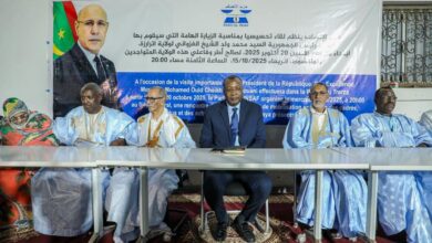 صورة لقاء تحسيسي لحزب الإنصاف استعدادًا لزيارة فخامة رئيس الجمهورية لولاية اترارزة (صور)