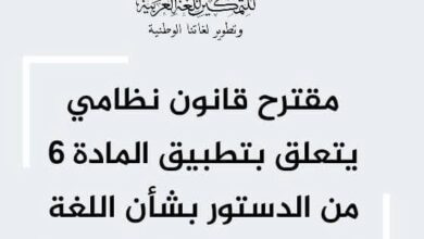 صورة مقترح قانون نظامي يتعلق بتطبيق المادة 6 من الدستور بشأن اللغة الرسمية واللغات الوطنية