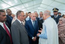 صورة رجل الأعمال سيدي محمد أحمد باب حمادي يستقبل رئيس الجمهورية خلال إطلاق عملية رمضان بنواكشوط الشمالية