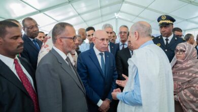 صورة رجل الأعمال سيدي محمد أحمد باب حمادي يستقبل رئيس الجمهورية خلال إطلاق عملية رمضان بنواكشوط الشمالية