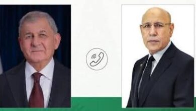 صورة الرئيس غزواني يتصل هاتفيا برئيس جمهورية العراق للاطلاع على مستجدات المنطقة