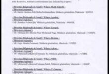 صورة تعيينات جديدة للمديرين الجهويين للصحة (أسماء)